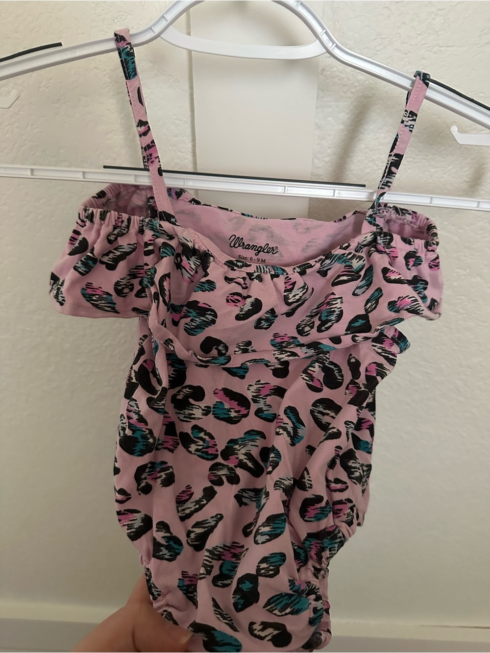 Wrangler Pink Leopard Print Girls' One-Piece